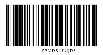 Kod kreskowy zawierający kod akcji PPMDRUKUJDS, umożliwiający wydrukowanie dokumentu sprzedaży na ekranie pakowania.
