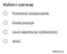 Widok opcji menu kontekstowego.