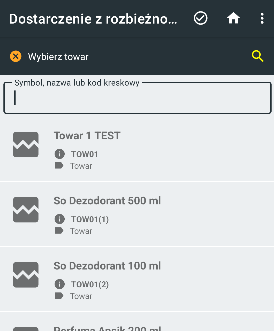 Ekran dodawania pozycji w module transport.