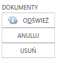 Widok przycisków w sekcji Dokumenty w zakładce Przyjęcia.