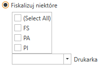 Widok opcji fiskalizuj niektóre w oknie realizacji ZK.